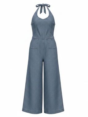 Kardashian Kollection Denim Jumpsuit - Light Blue, Flare Legs for a soft flow.